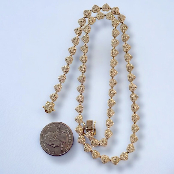 Beautiful Designer 14k Yellow Gold Heart Link 6mm Wide Chain 18” Necklace! - Picture 16 of 16